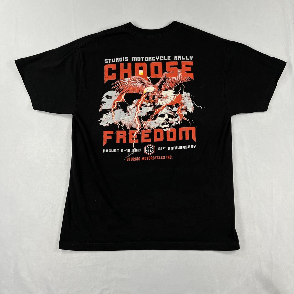 Sturgis Motorcycles Inc T-Shirt Choose Freedom‎ 81st Anniversary Rally Black XL